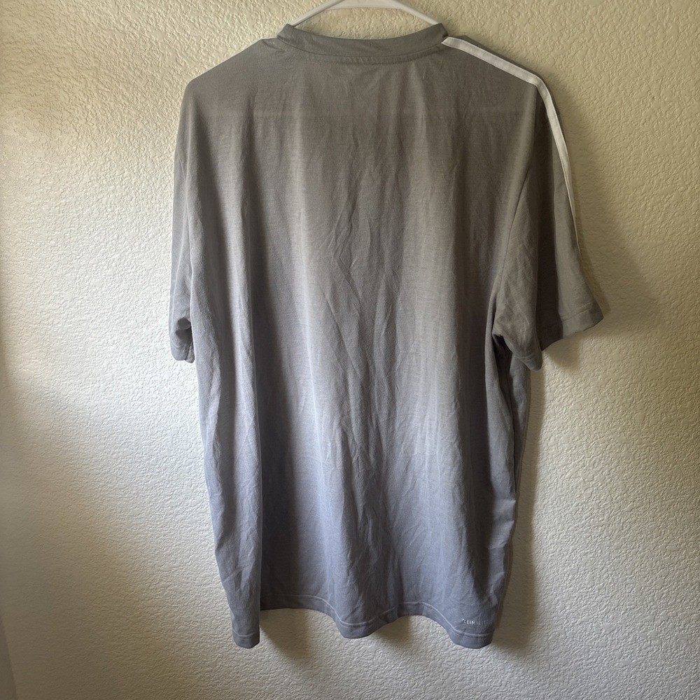 Adidas T-Shirt Mens Size XL Gray 3-Stripe Short Sleeve - Picture 12 of 16